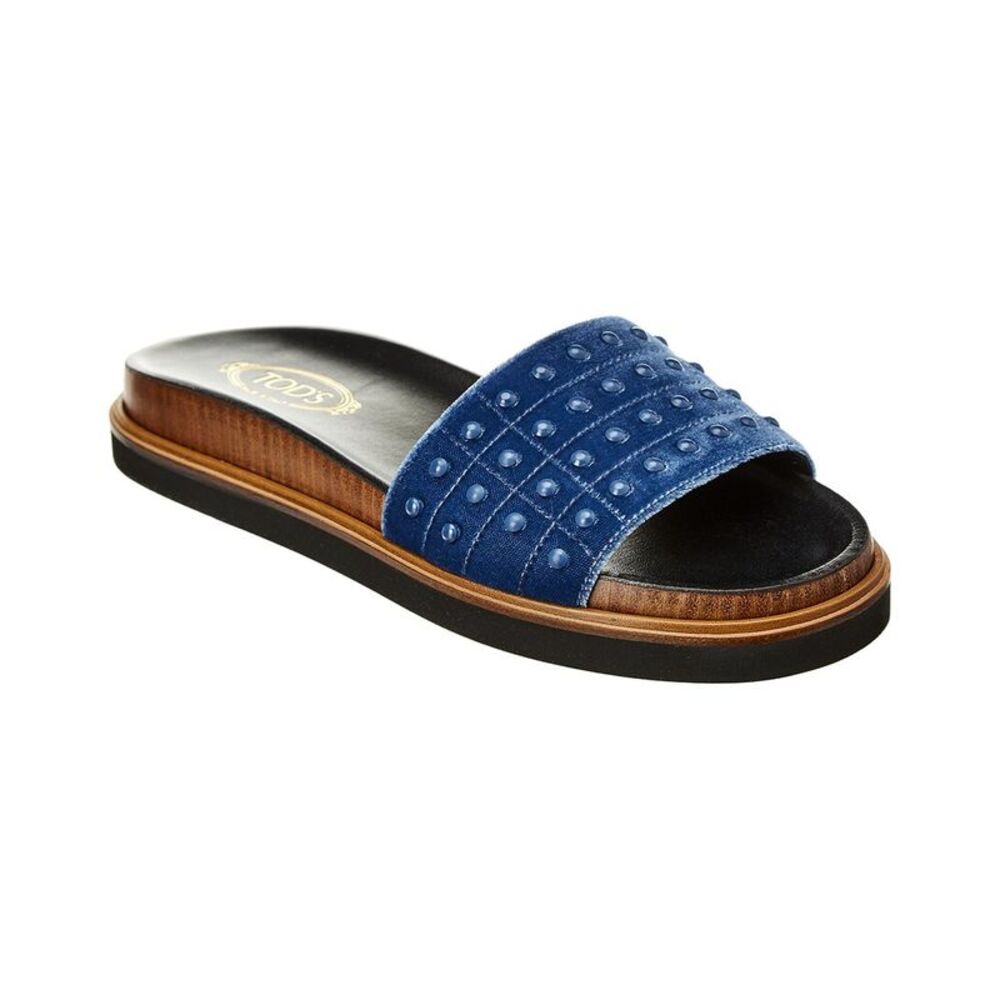 Tods Gommino Velvet Slide Sandal